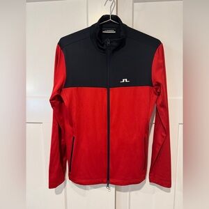 J.Lindeberg Red and Black Banks Mid Layer